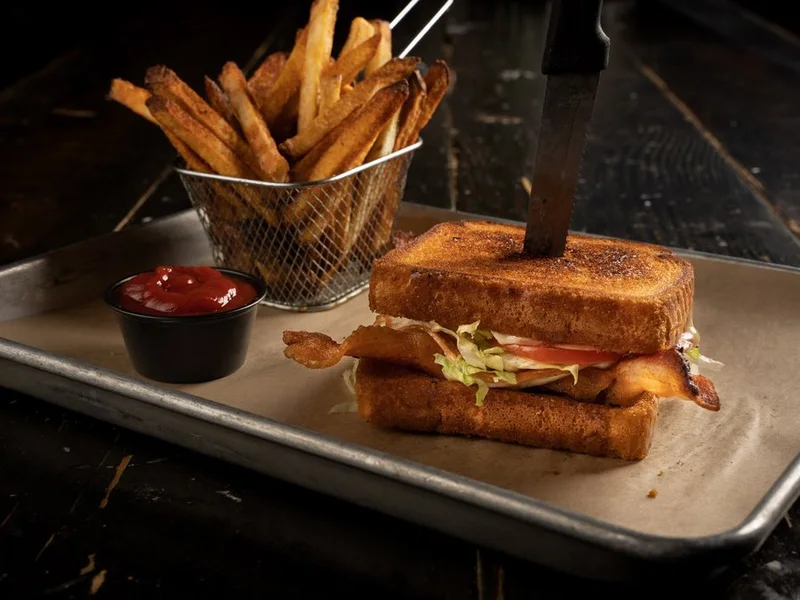 BLT on Texas toast with bacon, lettuce and tomato